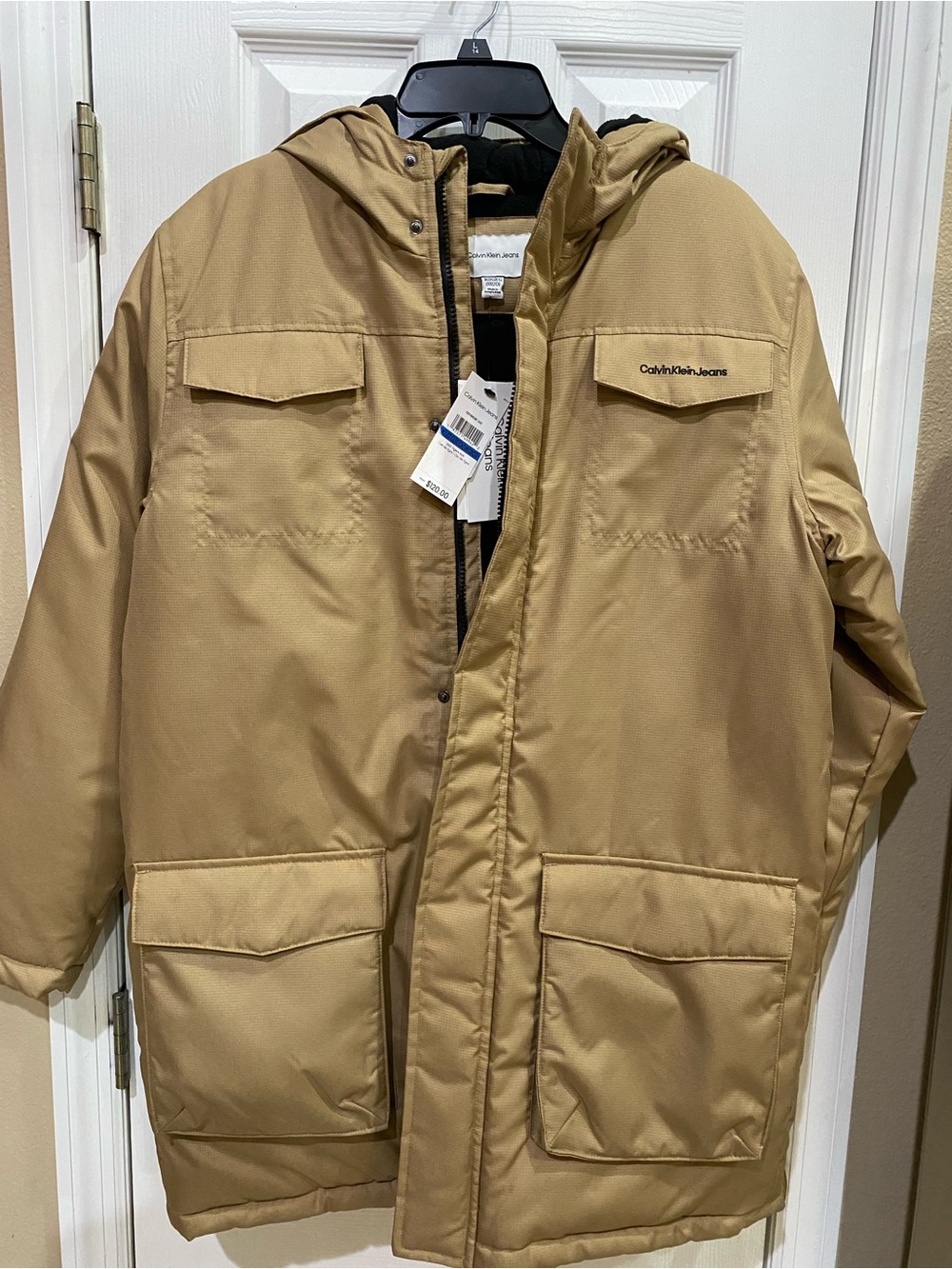 Calvin Klein Jeans Youth Tan Hooded Parka Jacket